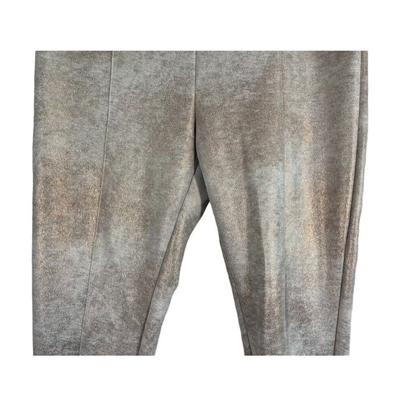 Anthropologie Pant Women 32 Gold Metallic Pull On Ankle Shimmer Boho Festival - Picture 5 of 14